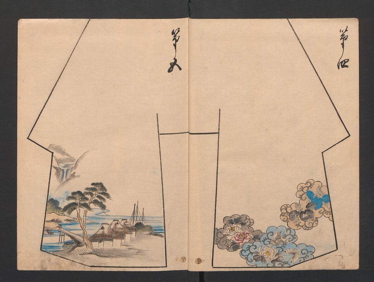Model Book (Hinagata chō) ひながた帳, Unidentified artist, Watercolor and ink on paper, Japan