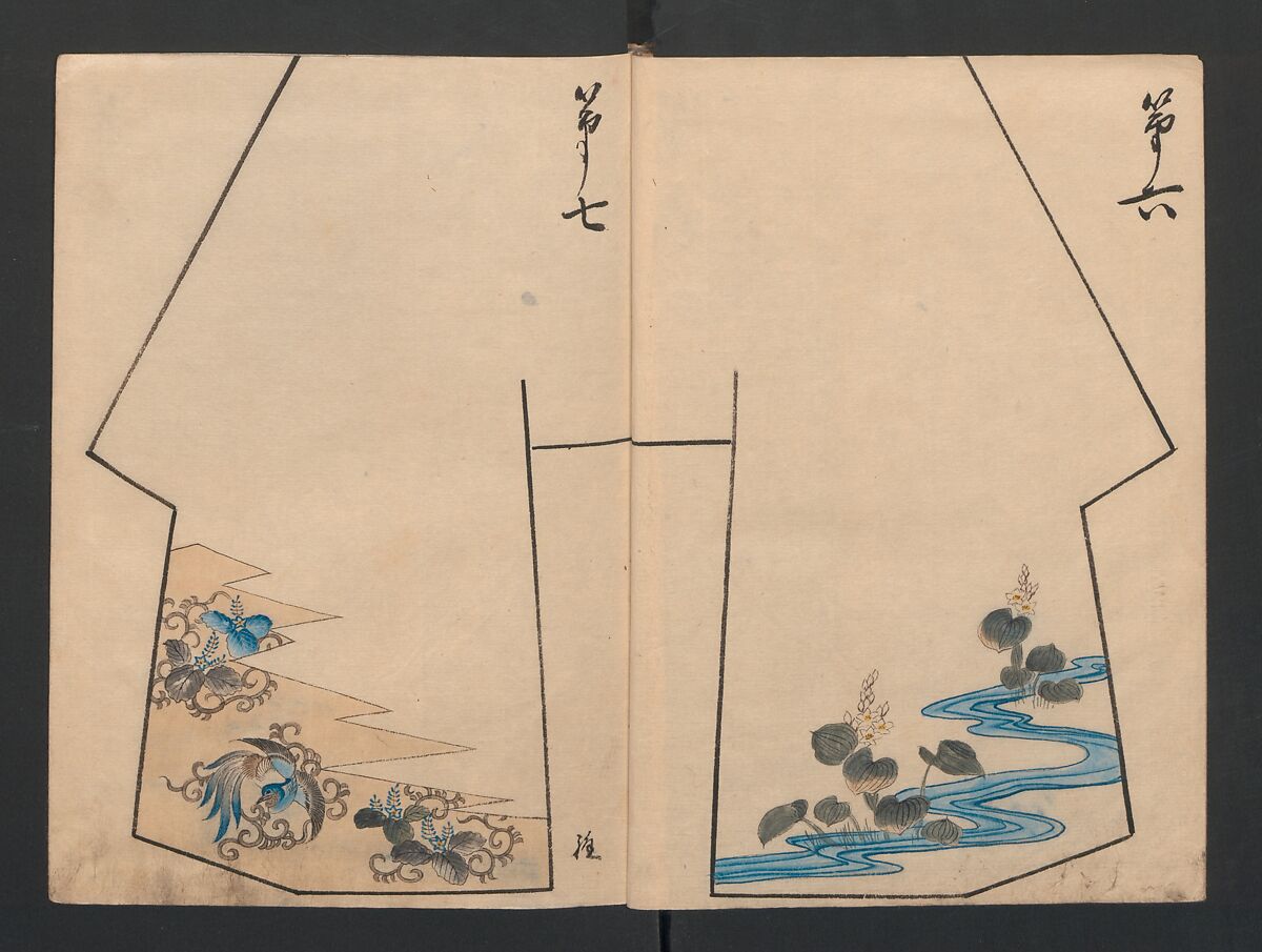 Model Book (Hinagata chō) ひながた帳, Unidentified artist, Watercolor and ink on paper, Japan