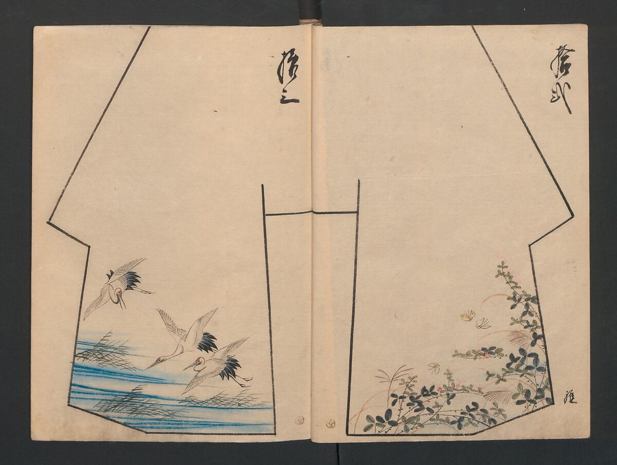 Model Book (Hinagata chō) ひながた帳, Unidentified artist, Watercolor and ink on paper, Japan
