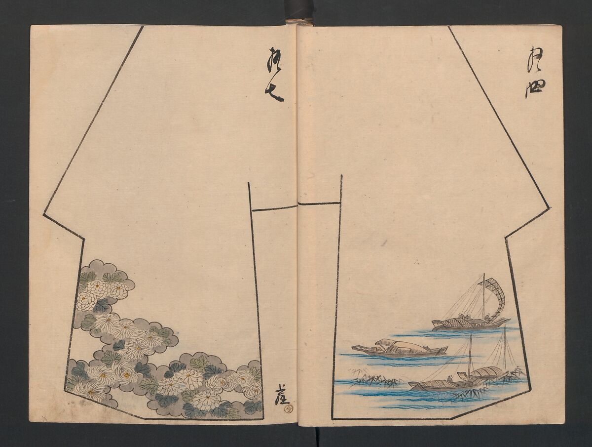 Model Book (Hinagata chō) ひながた帳, Unidentified artist, Watercolor and ink on paper, Japan