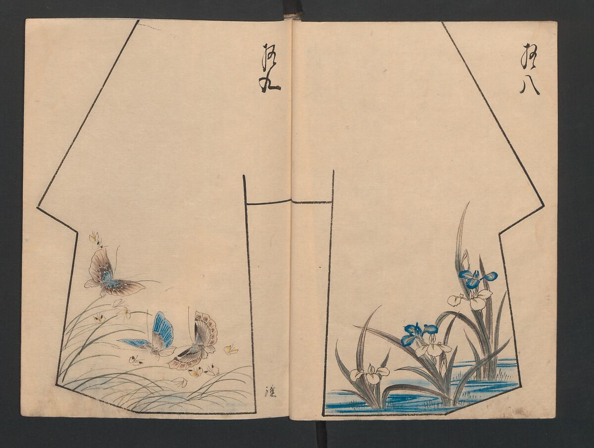Model Book (Hinagata chō) ひながた帳, Unidentified artist, Watercolor and ink on paper, Japan