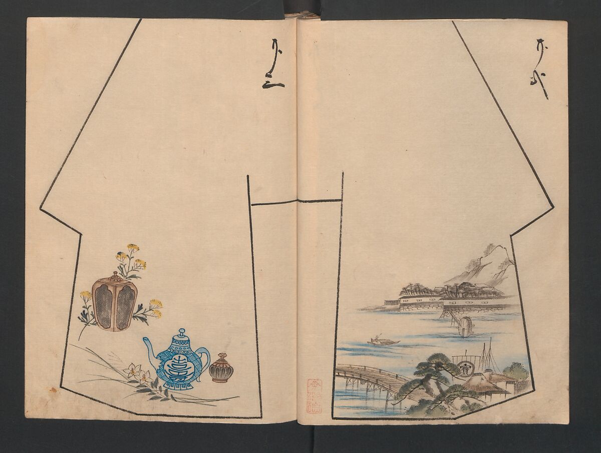 Model Book (Hinagata chō) ひながた帳, Unidentified artist, Watercolor and ink on paper, Japan