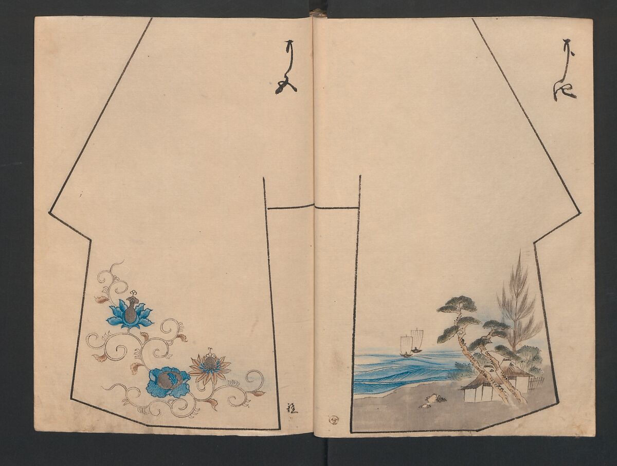 Model Book (Hinagata chō) ひながた帳, Unidentified artist, Watercolor and ink on paper, Japan