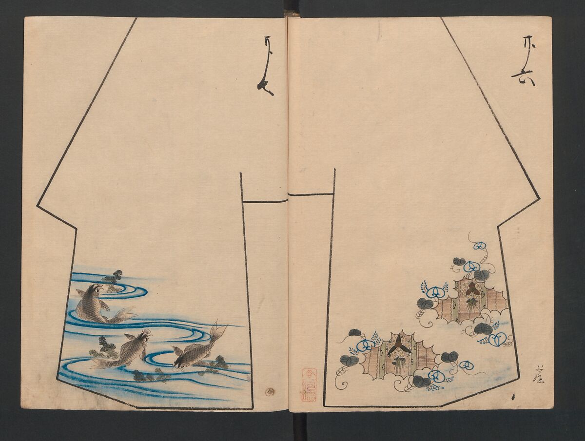 Model Book (Hinagata chō) ひながた帳, Unidentified artist, Watercolor and ink on paper, Japan