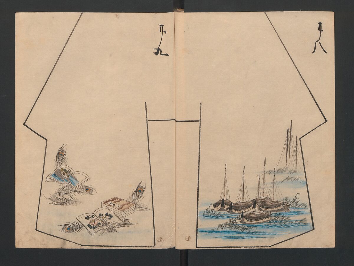 Model Book (Hinagata chō) ひながた帳, Unidentified artist, Watercolor and ink on paper, Japan