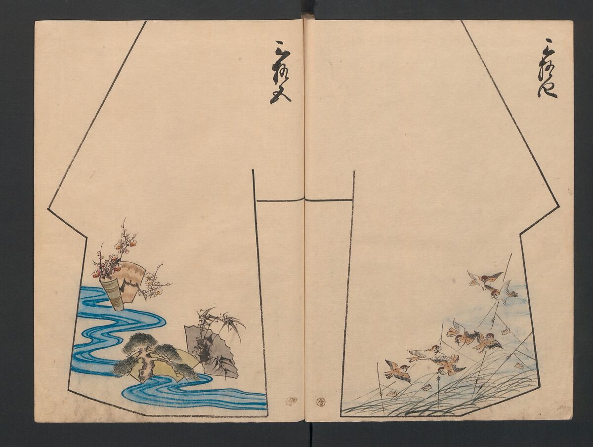 Model Book (Hinagata chō) ひながた帳, Unidentified artist, Watercolor and ink on paper, Japan