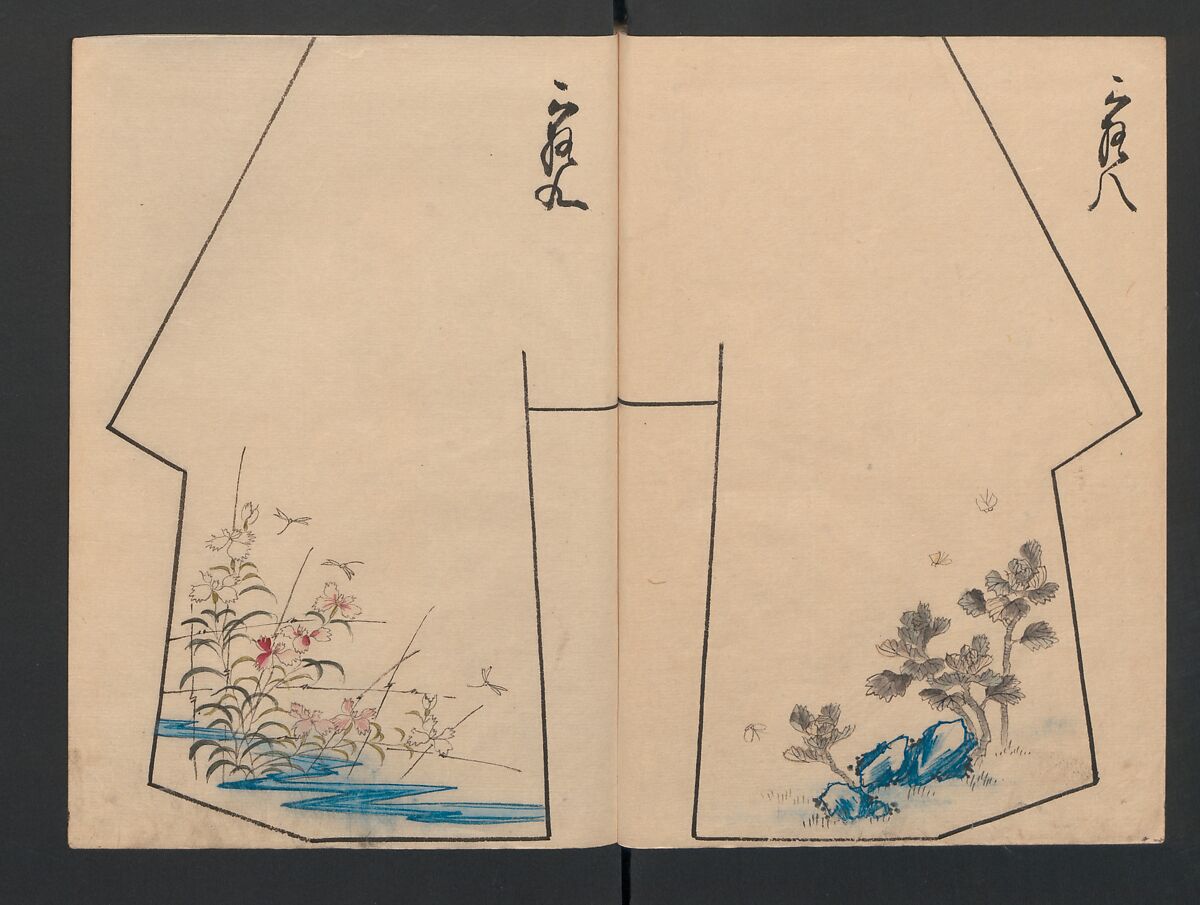 Model Book (Hinagata chō) ひながた帳, Unidentified artist, Watercolor and ink on paper, Japan