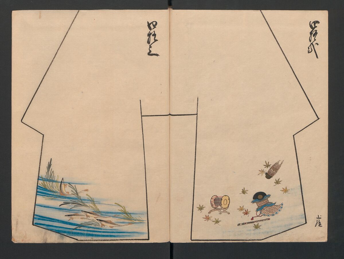 Model Book (Hinagata chō) ひながた帳, Unidentified artist, Watercolor and ink on paper, Japan