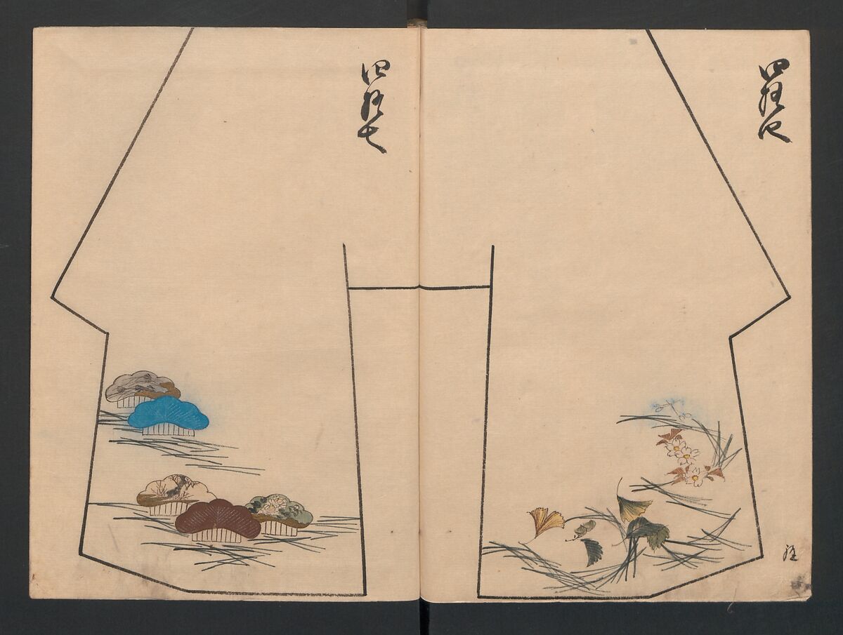 Model Book (Hinagata chō) ひながた帳, Unidentified artist, Watercolor and ink on paper, Japan