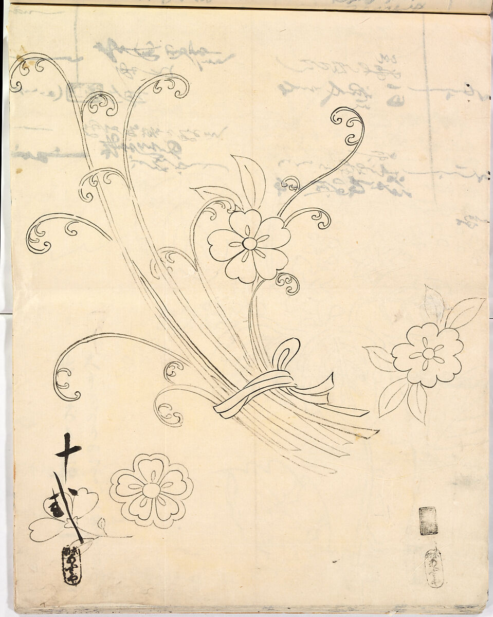 Hinagata chō (Model Book), Unidentified artist, Ink on paper, Japan