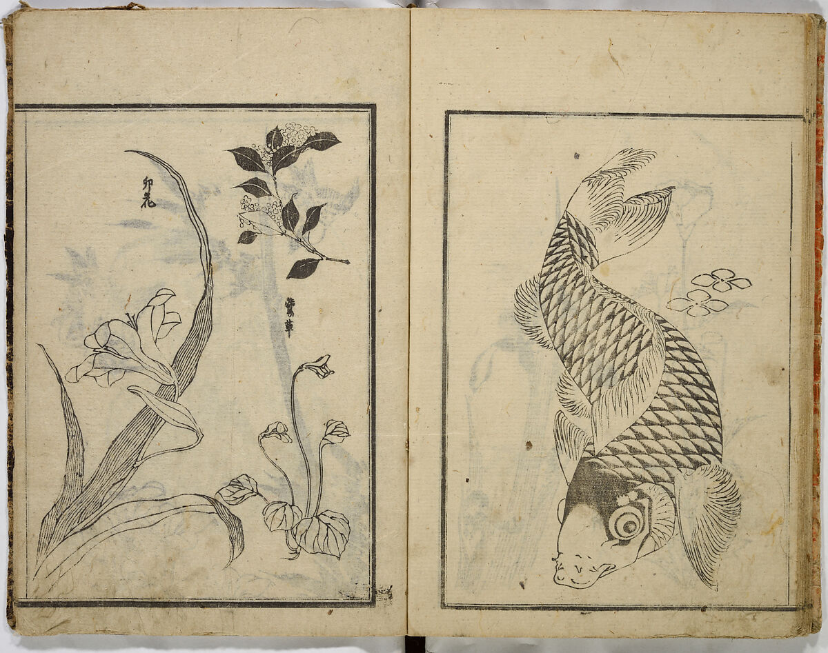 Random Sketches by Hokusai, Katsushika Hokusai (Japanese, Tokyo (Edo) 1760–1849 Tokyo (Edo)), Eight volumes of woodblock printed books; ink and color on paper, Japan