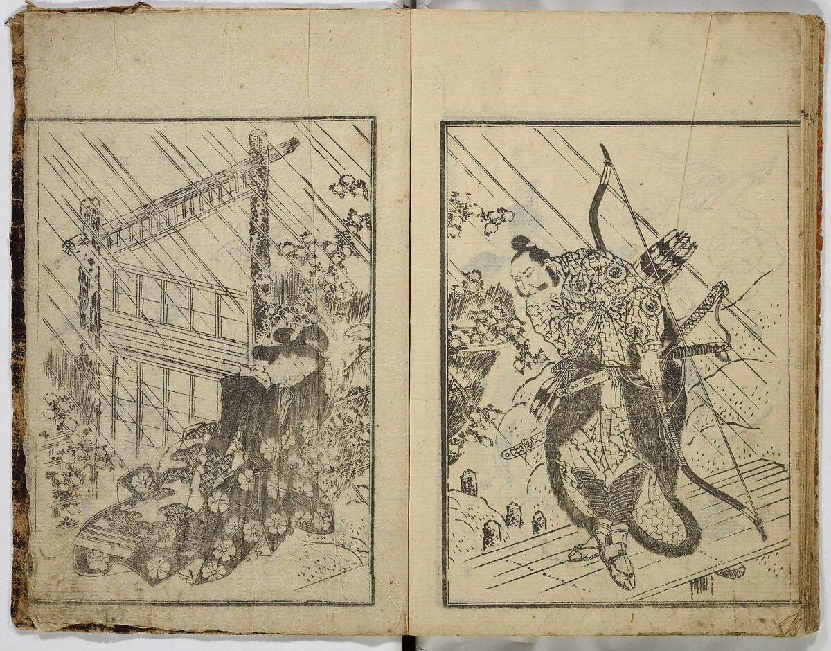 Random Sketches by Hokusai, Katsushika Hokusai (Japanese, Tokyo (Edo) 1760–1849 Tokyo (Edo)), Eight volumes of woodblock printed books; ink and color on paper, Japan