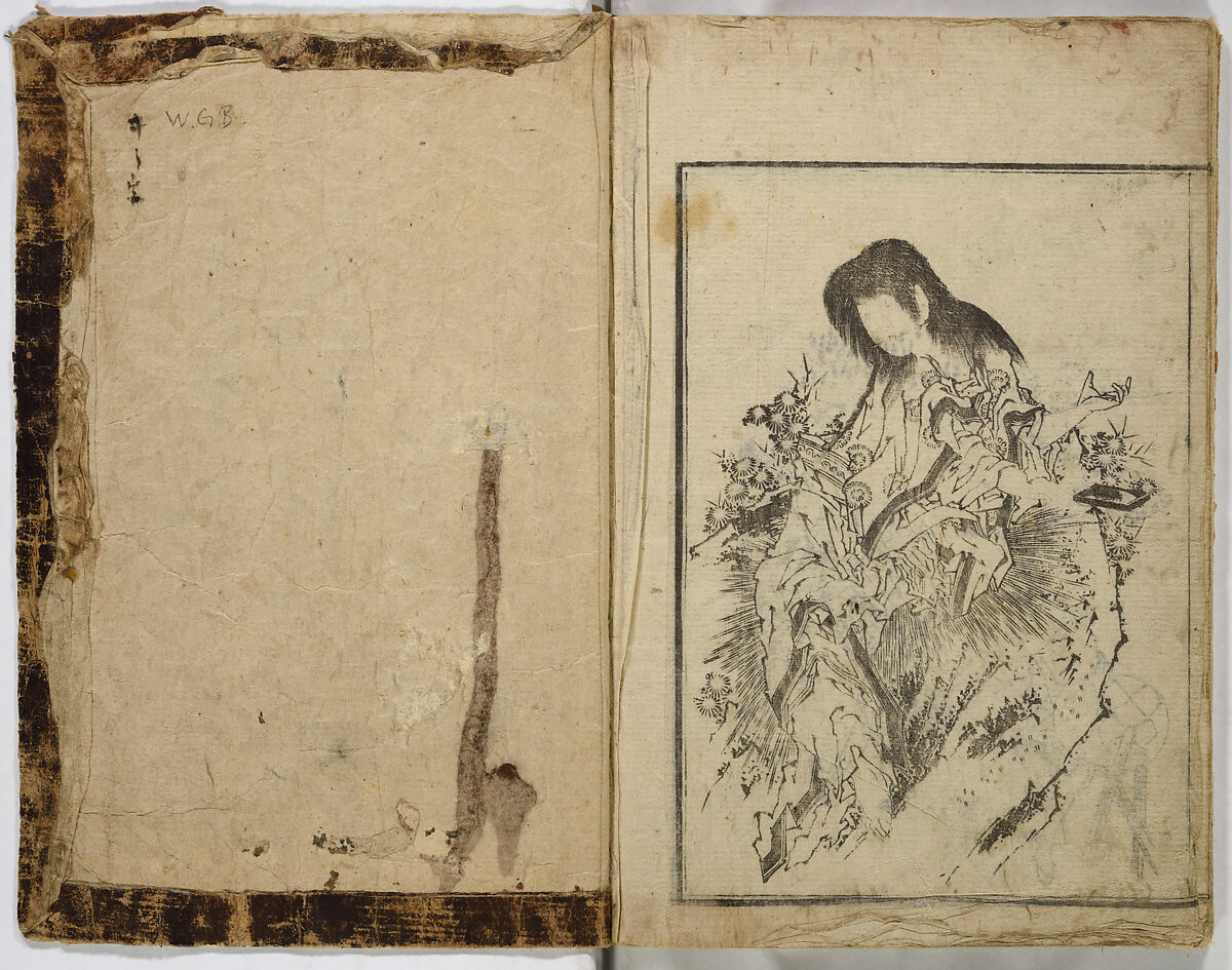 Random Sketches by Hokusai, Katsushika Hokusai (Japanese, Tokyo (Edo) 1760–1849 Tokyo (Edo)), Eight volumes of woodblock printed books; ink and color on paper, Japan