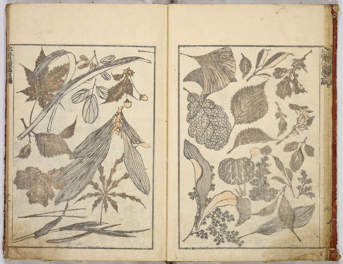 Random Sketches by Hokusai, Katsushika Hokusai (Japanese, Tokyo (Edo) 1760–1849 Tokyo (Edo)), Eight volumes of woodblock printed books; ink and color on paper, Japan