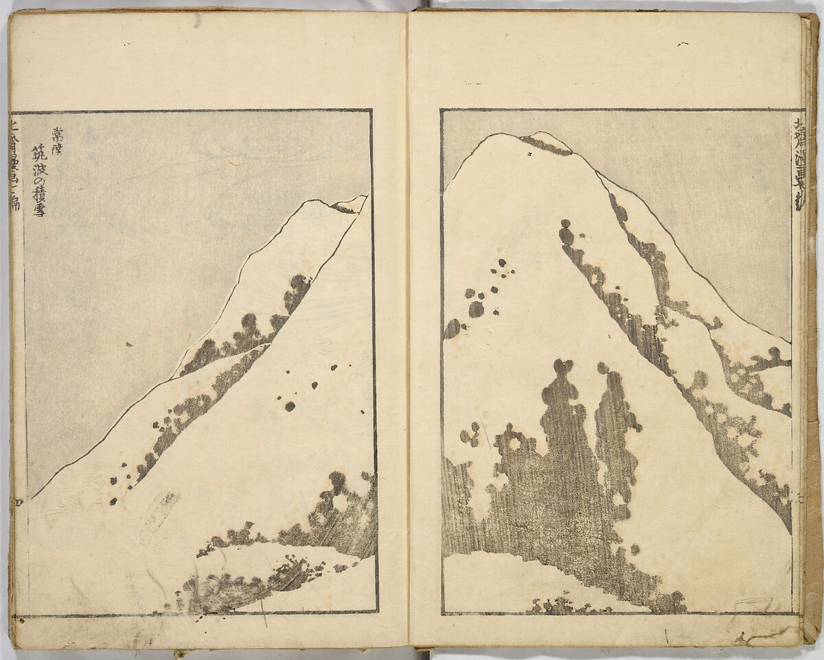 Random Sketches by Hokusai, Katsushika Hokusai (Japanese, Tokyo (Edo) 1760–1849 Tokyo (Edo)), Eight volumes of woodblock printed books; ink and color on paper, Japan
