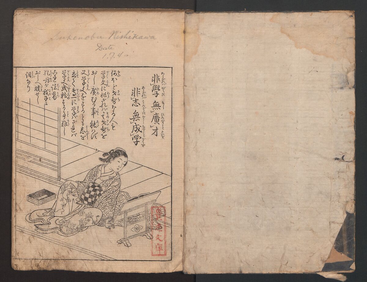 Illustrated Proverbs, The Illustrated Lives of Women  (Ehon Mitsuwagusa) 絵本三津輪草, Nishikawa Sukenobu 西川祐信 (Japanese, 1671–1750), Ink on paper, Japan