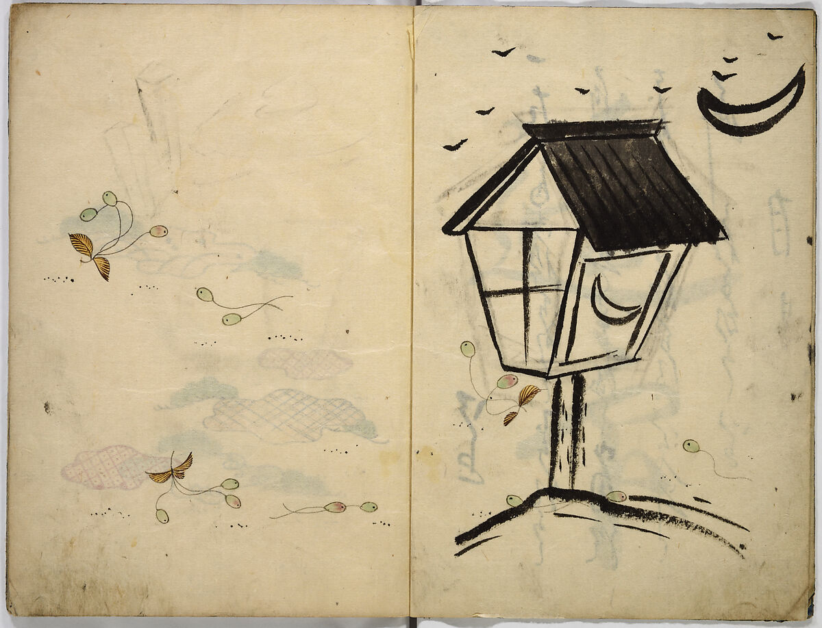Illustrated book, Unidentified artist, Ink and watercolor on paper, Japan