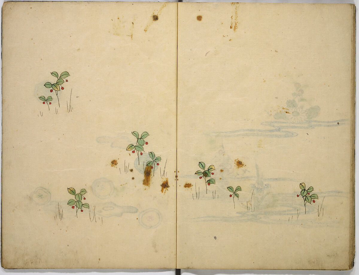 Illustrated book, Unidentified artist, Ink and watercolor on paper, Japan