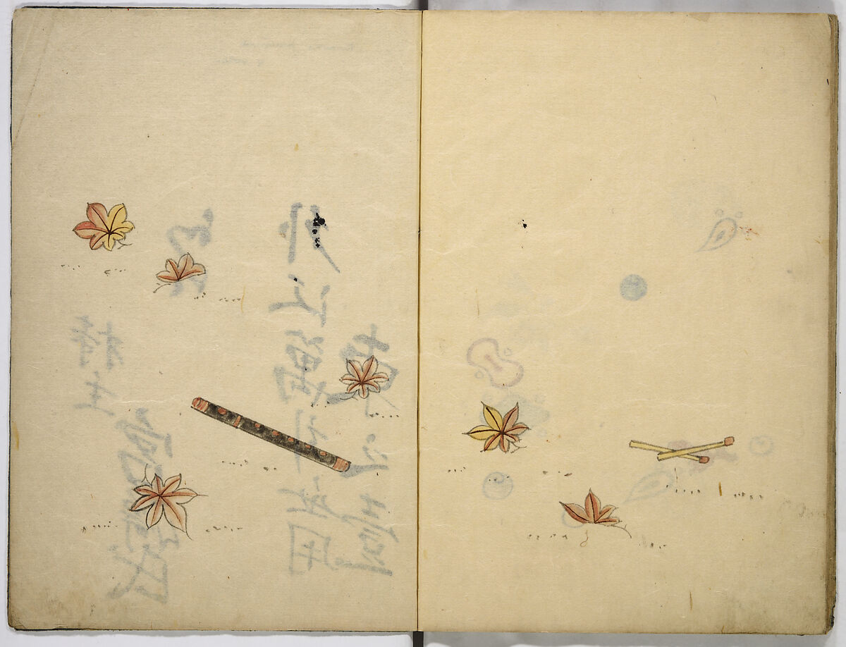 Illustrated book, Unidentified artist, Ink and watercolor on paper, Japan
