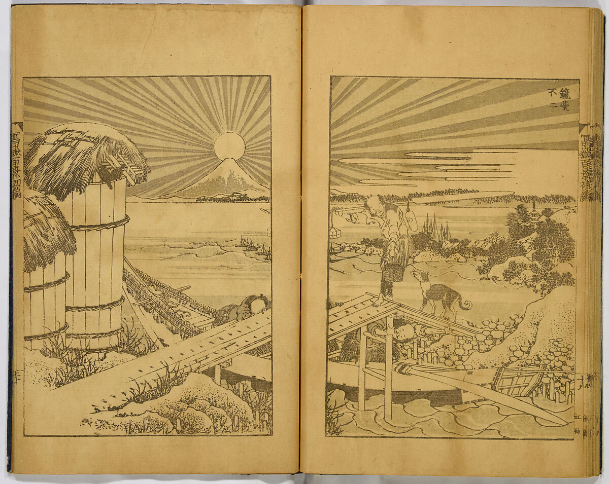 Hundred Views of Fuji, Katsushika Hokusai (Japanese, Tokyo (Edo) 1760–1849 Tokyo (Edo)), Ink on paper, Japan