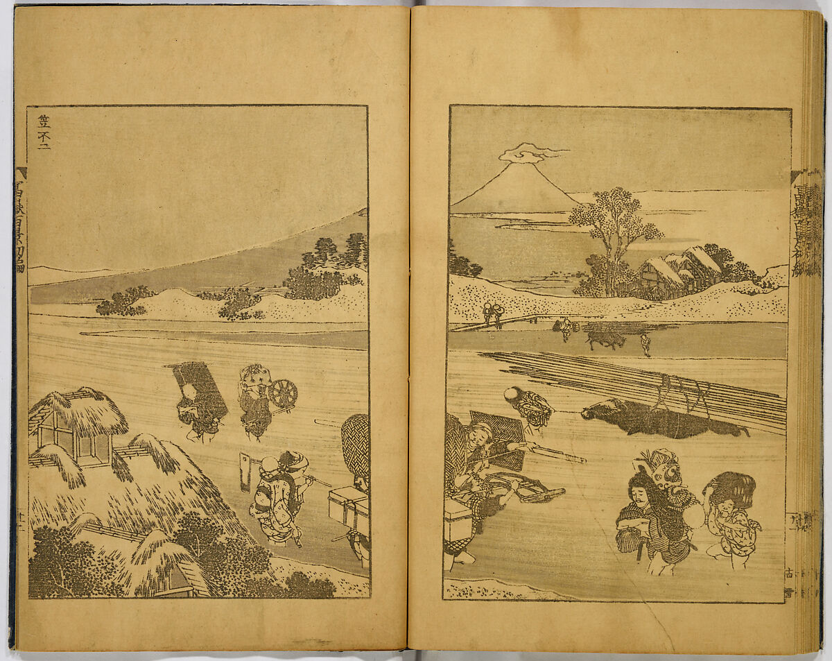 Hundred Views of Fuji, Katsushika Hokusai (Japanese, Tokyo (Edo) 1760–1849 Tokyo (Edo)), Ink on paper, Japan