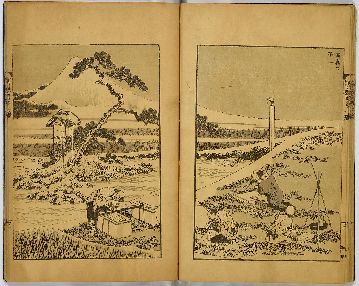 Hundred Views of Fuji, Katsushika Hokusai (Japanese, Tokyo (Edo) 1760–1849 Tokyo (Edo)), Ink on paper, Japan