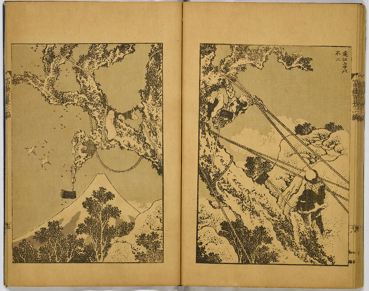 Hundred Views of Fuji, Katsushika Hokusai (Japanese, Tokyo (Edo) 1760–1849 Tokyo (Edo)), Ink on paper, Japan