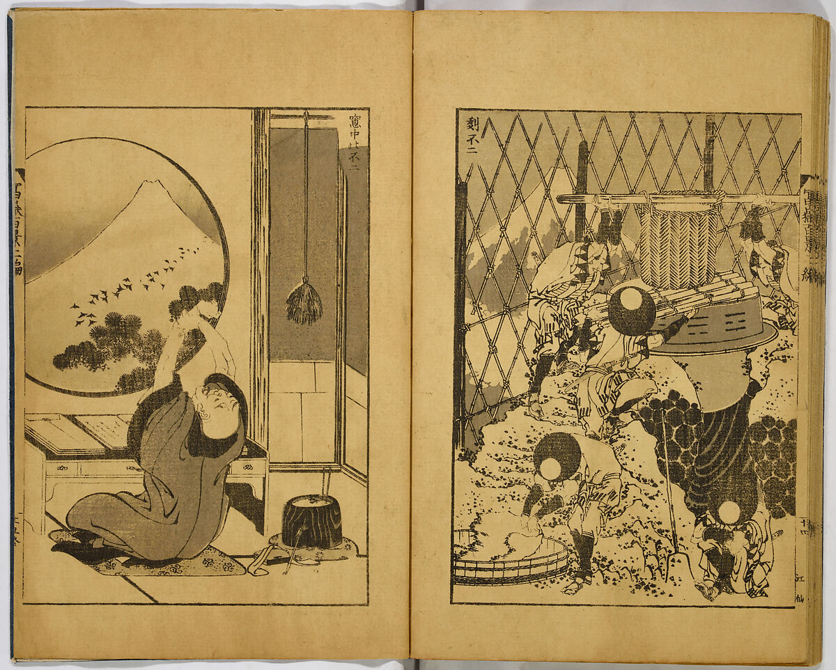 Hundred Views of Fuji, Katsushika Hokusai (Japanese, Tokyo (Edo) 1760–1849 Tokyo (Edo)), Ink on paper, Japan