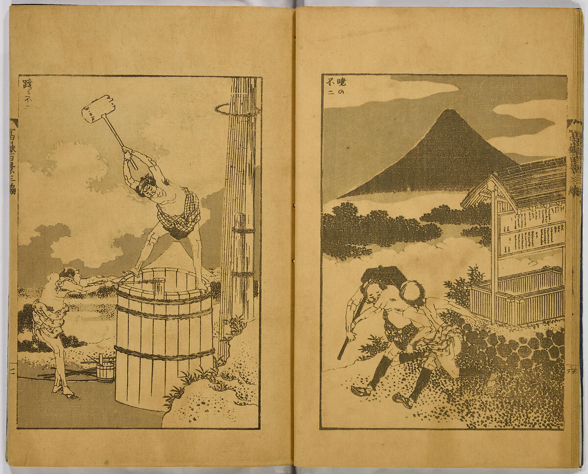 Hundred Views of Fuji, Katsushika Hokusai (Japanese, Tokyo (Edo) 1760–1849 Tokyo (Edo)), Ink on paper, Japan