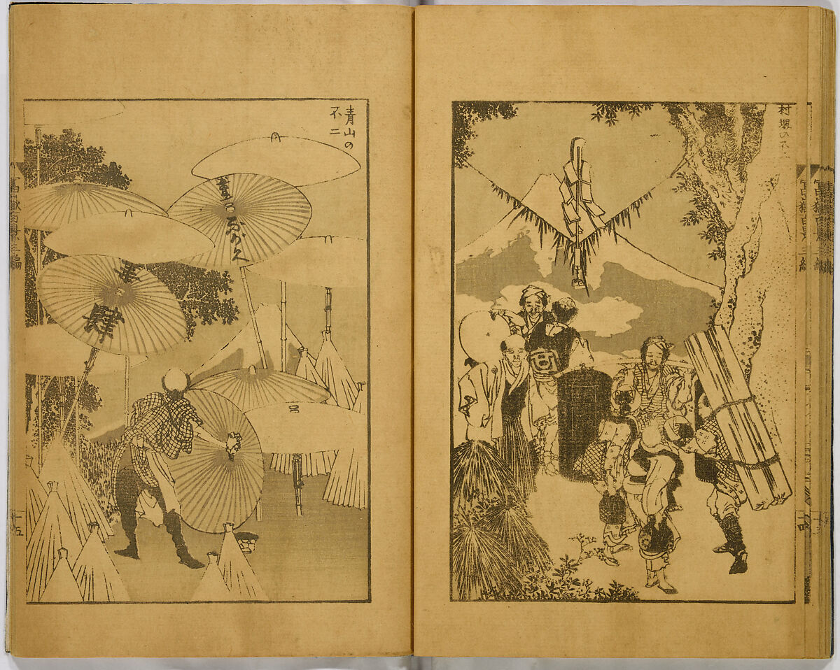 Hundred Views of Fuji, Katsushika Hokusai (Japanese, Tokyo (Edo) 1760–1849 Tokyo (Edo)), Ink on paper, Japan