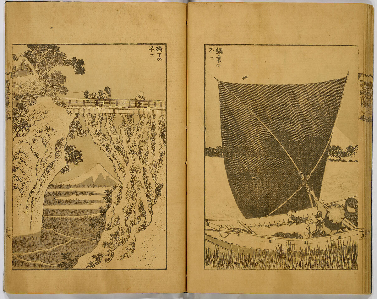 Hundred Views of Fuji, Katsushika Hokusai (Japanese, Tokyo (Edo) 1760–1849 Tokyo (Edo)), Ink on paper, Japan