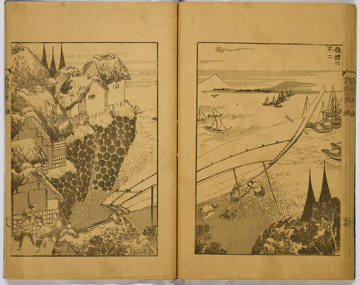 Hundred Views of Fuji, Katsushika Hokusai (Japanese, Tokyo (Edo) 1760–1849 Tokyo (Edo)), Ink on paper, Japan