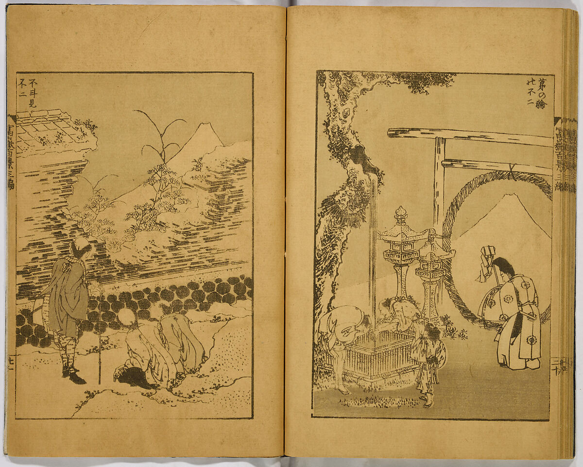 Hundred Views of Fuji, Katsushika Hokusai (Japanese, Tokyo (Edo) 1760–1849 Tokyo (Edo)), Ink on paper, Japan