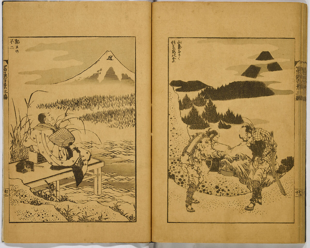 Hundred Views of Fuji, Katsushika Hokusai (Japanese, Tokyo (Edo) 1760–1849 Tokyo (Edo)), Ink on paper, Japan