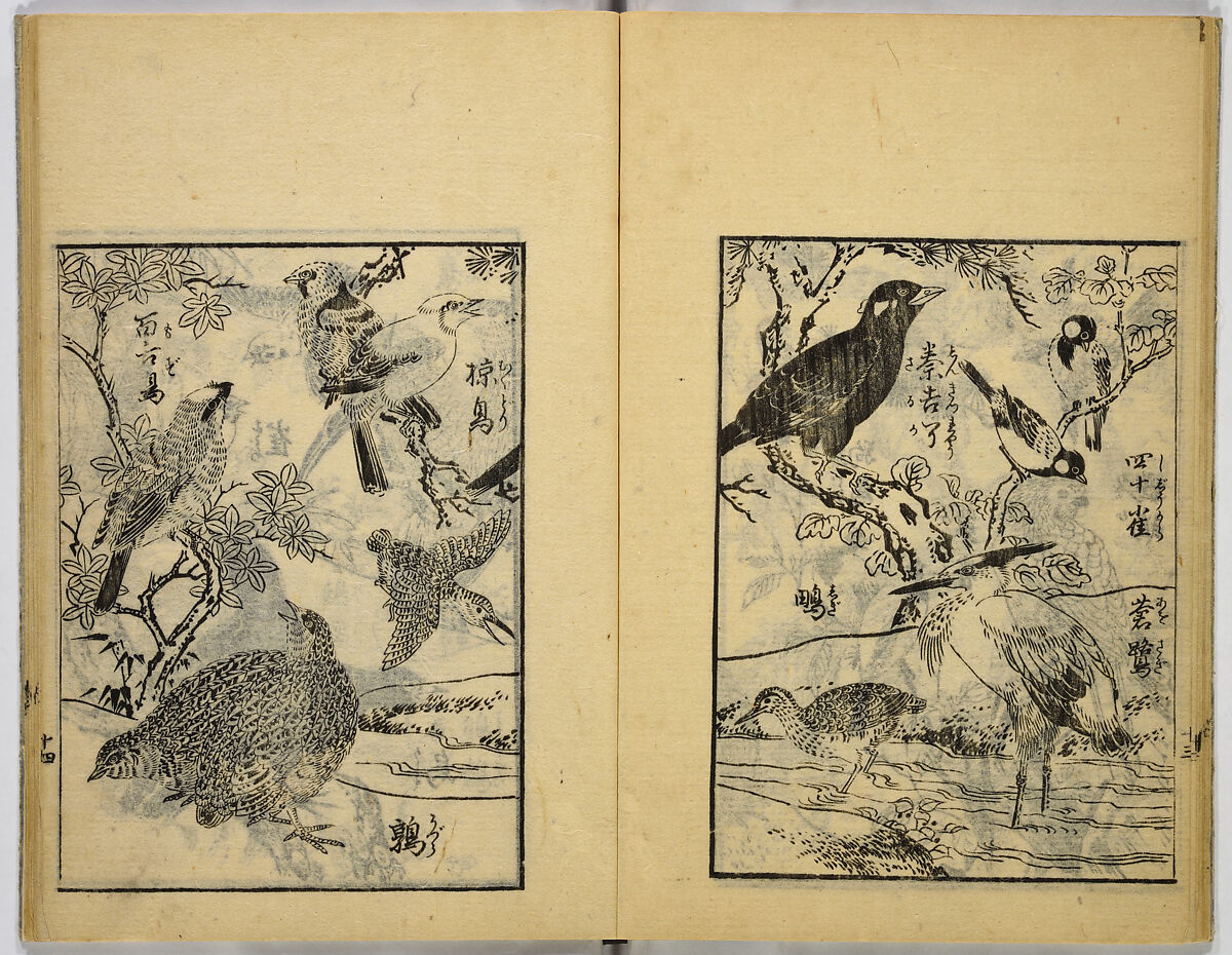 Model Painting Book, Unidentified artist Japanese, Fifty-seven black and white illustrations; ink on paper, Japan