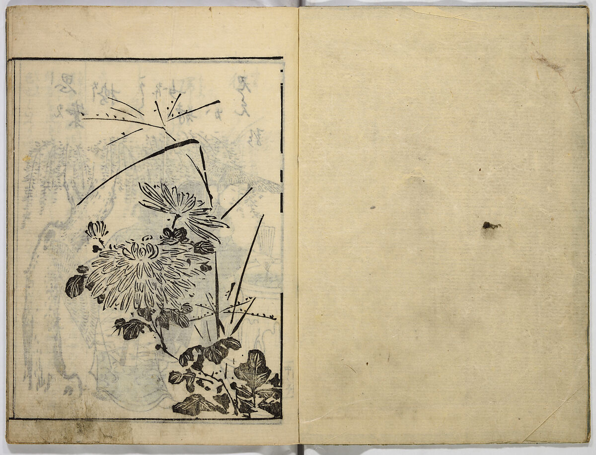 Picture Book of Japanese Poetry, Unidentified artist, Two volumes;
Vol. 1-11 double-page black and white prints with text
Vol. 2-11 double-page black and white prints with text, Japan