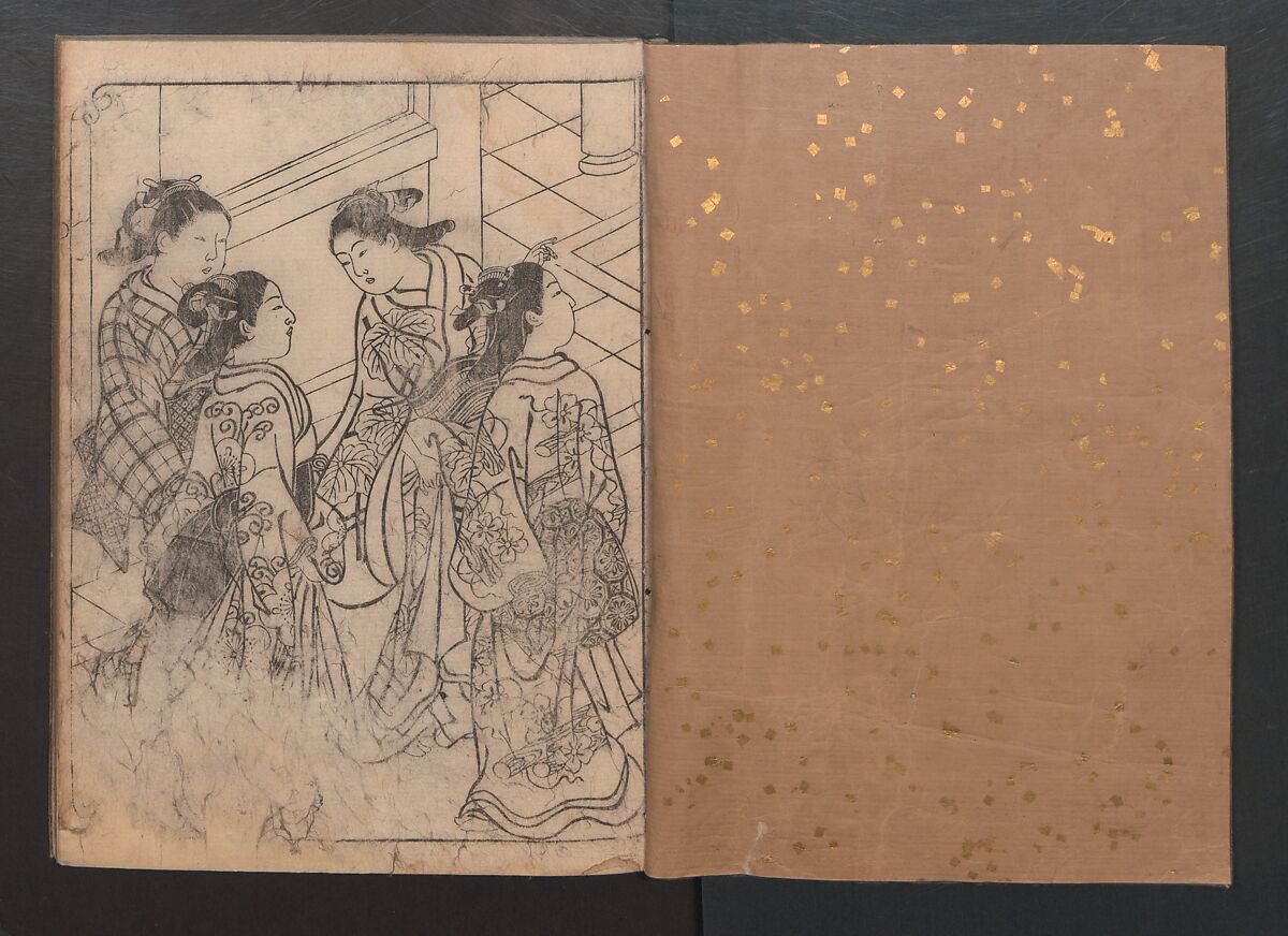 One Hundred Women Classified According to Their Rank (Hyakunin joro shinasadame) 百人女郎品定, Nishikawa Sukenobu 西川祐信 (Japanese, 1671–1750), Vol. I: 9 double and 2 single page illustrations; vol. II: 15 double, 1 single page illustrations; ink on paper, Japan