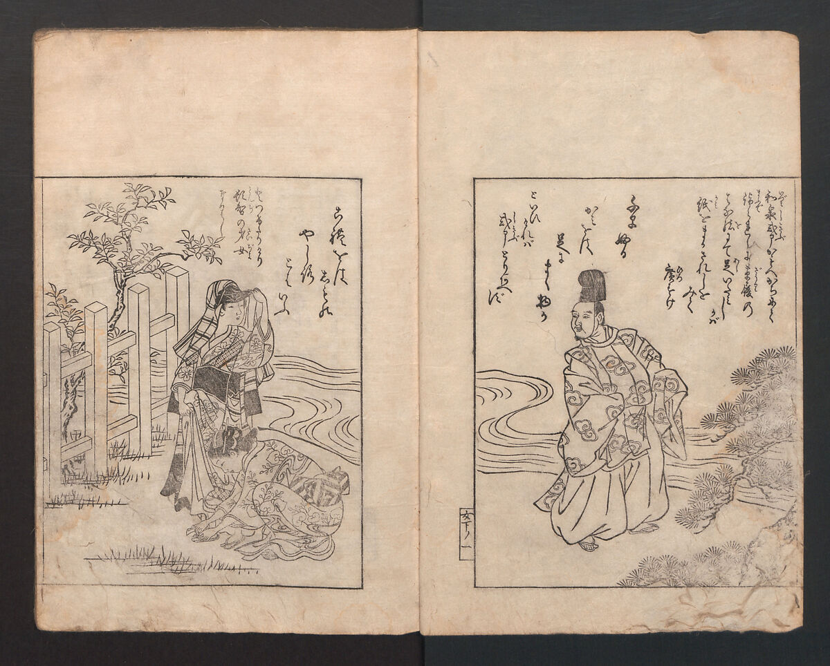 Picture Book: Camellia (Ehon Himetsubaki), Nishikawa Sukenobu (Japanese, 1671–1750), Bound book of monochrome woodblock prints; ink on paper, Japan 