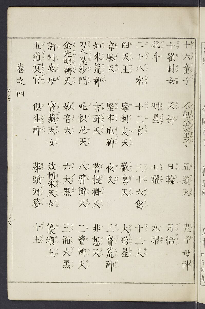 Buddhist Figures and Their Attributes [Meiji edition] (Meiji zōho shoshū butsuzō zui)  明治増補諸宗佛像図彙, Kino Shūshin 紀秀信 (Japanese, active 1783), Ink on paper, Japan