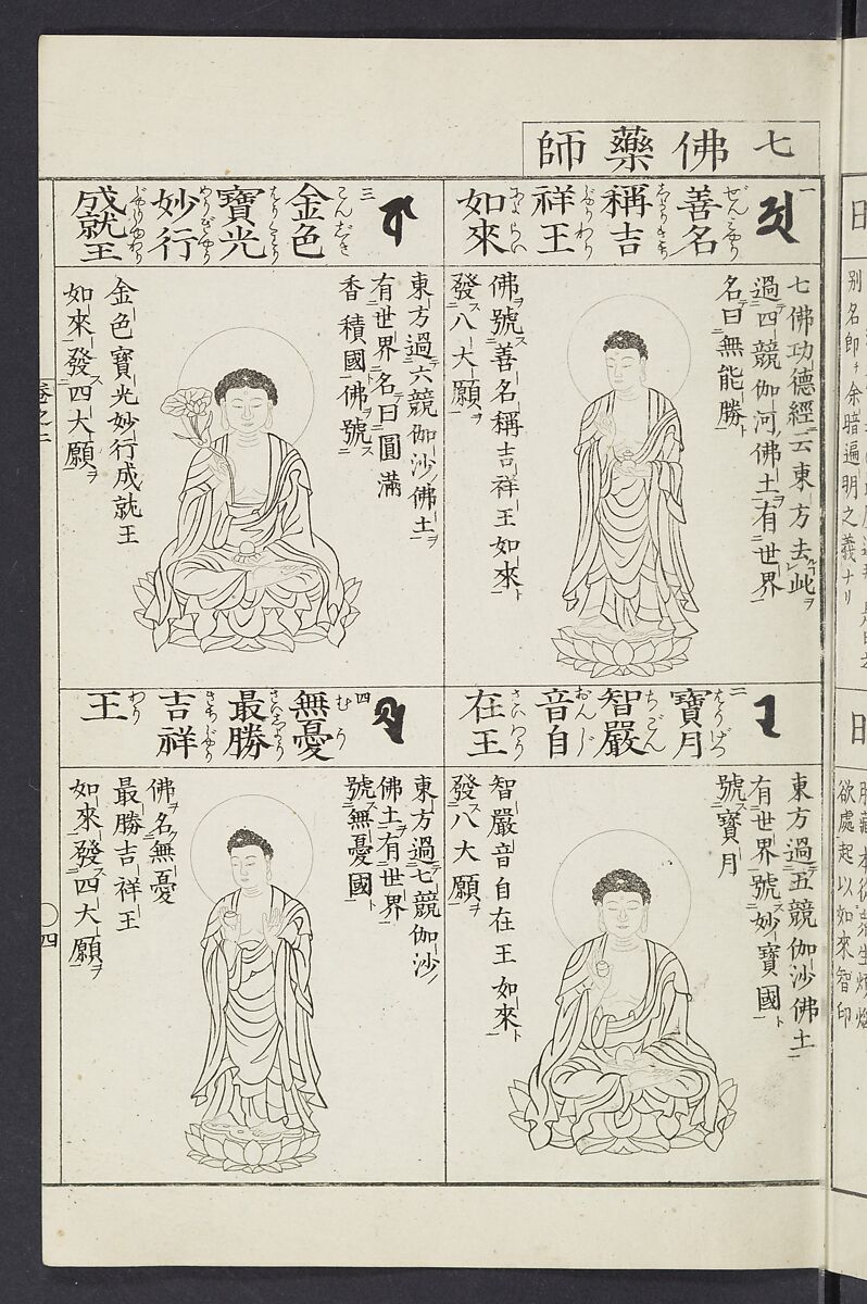 Buddhist Figures and Their Attributes [Meiji edition] (Meiji zōho shoshū butsuzō zui)  明治増補諸宗佛像図彙, Kino Shūshin 紀秀信 (Japanese, active 1783), Ink on paper, Japan