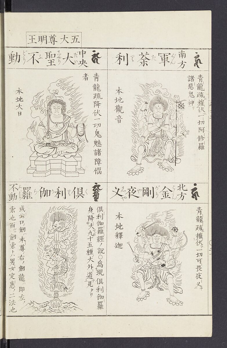 Buddhist Figures and Their Attributes [Meiji edition] (Meiji zōho shoshū butsuzō zui)  明治増補諸宗佛像図彙, Kino Shūshin 紀秀信 (Japanese, active 1783), Ink on paper, Japan