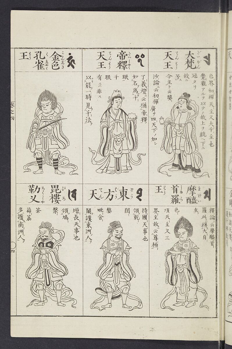 Buddhist Figures and Their Attributes [Meiji edition] (Meiji zōho shoshū butsuzō zui)  明治増補諸宗佛像図彙, Kino Shūshin 紀秀信 (Japanese, active 1783), Ink on paper, Japan