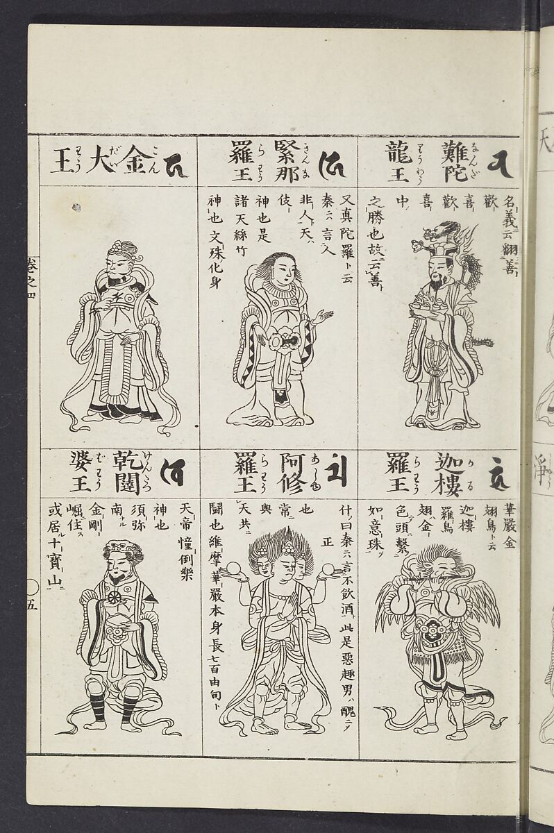 Buddhist Figures and Their Attributes [Meiji edition] (Meiji zōho shoshū butsuzō zui)  明治増補諸宗佛像図彙, Kino Shūshin 紀秀信 (Japanese, active 1783), Ink on paper, Japan
