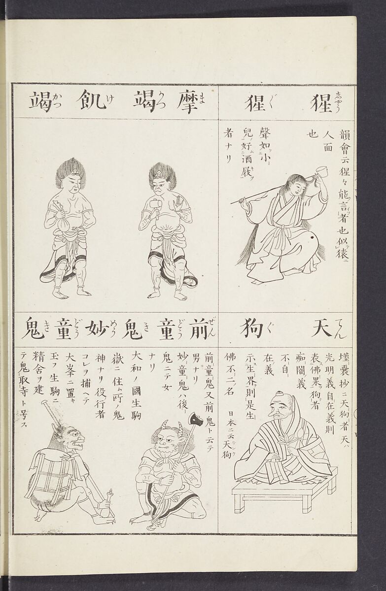 Buddhist Figures and Their Attributes [Meiji edition] (Meiji zōho shoshū butsuzō zui)  明治増補諸宗佛像図彙, Kino Shūshin 紀秀信 (Japanese, active 1783), Ink on paper, Japan