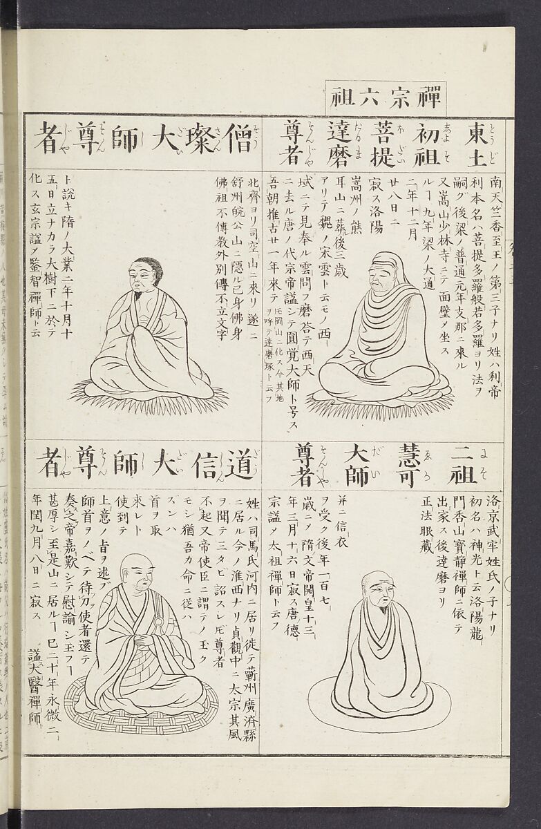 Buddhist Figures and Their Attributes [Meiji edition] (Meiji zōho shoshū butsuzō zui)  明治増補諸宗佛像図彙, Kino Shūshin 紀秀信 (Japanese, active 1783), Ink on paper, Japan