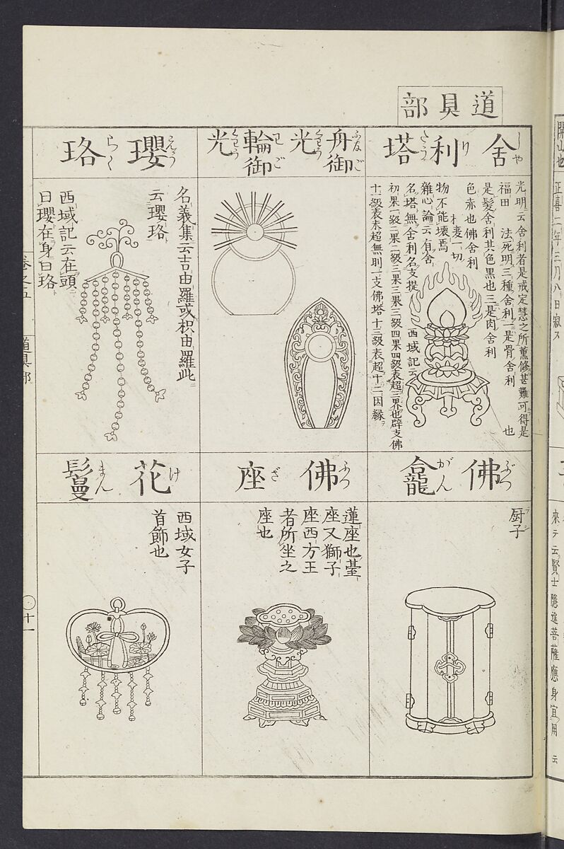 Buddhist Figures and Their Attributes [Meiji edition] (Meiji zōho shoshū butsuzō zui)  明治増補諸宗佛像図彙, Kino Shūshin 紀秀信 (Japanese, active 1783), Ink on paper, Japan
