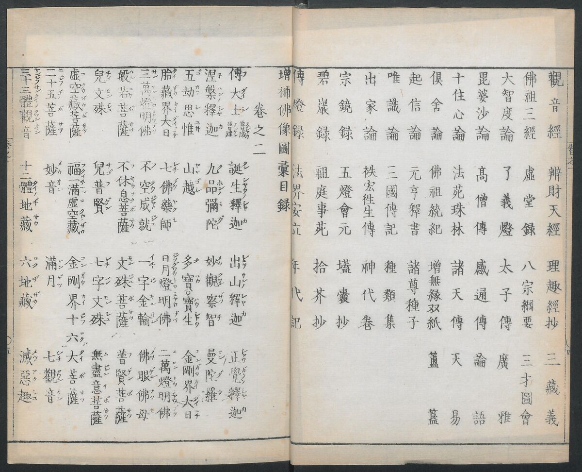Buddhist Figures and Their Attributes (Zōho shoshū Butsuzō zui) 増補諸宗 佛像図彙, Kino Shūshin 紀秀信 (Japanese, active 1783), Set of five volumes; ink on paper, Japan
