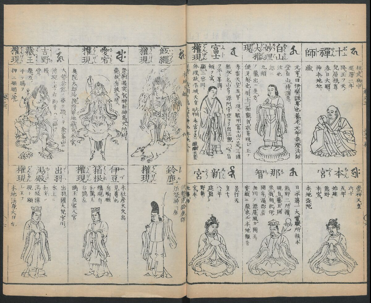 Buddhist Figures and Their Attributes (Zōho shoshū Butsuzō zui) 増補諸宗 佛像図彙, Kino Shūshin 紀秀信 (Japanese, active 1783), Set of five volumes; ink on paper, Japan