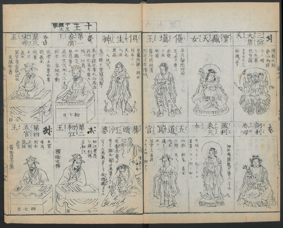 Buddhist Figures and Their Attributes (Zōho shoshū Butsuzō zui) 増補諸宗 佛像図彙, Kino Shūshin 紀秀信 (Japanese, active 1783), Set of five volumes; ink on paper, Japan