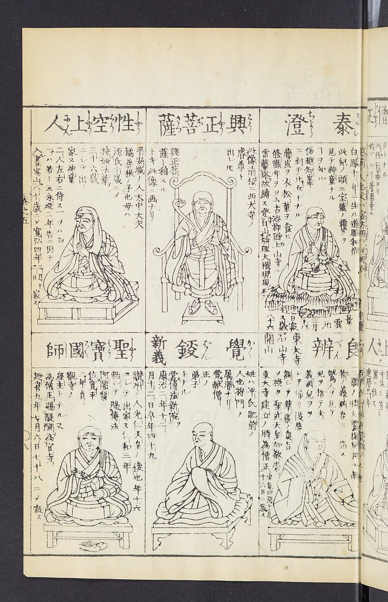 Buddhist Figures and Their Attributes (Zōho shoshū Butsuzō zui) 増補諸宗 佛像図彙, Kino Shūshin 紀秀信 (Japanese, active 1783), Set of five volumes; ink on paper, Japan